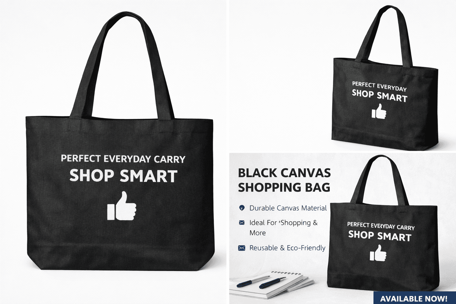 Black Canvas Shopping Bag Promotion